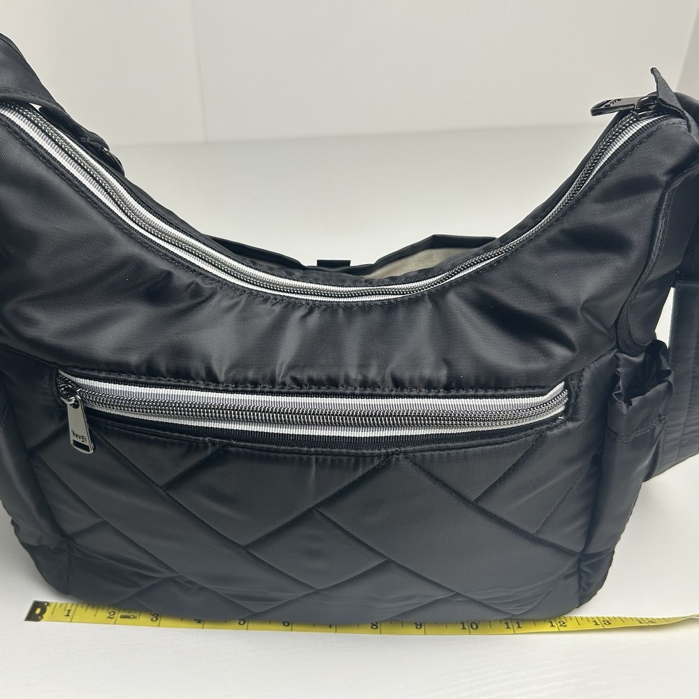 Lug Camper SE Black Quilted Crossbody Shoulder Bag Travel Zipper Organizer - Picture 9 of 11